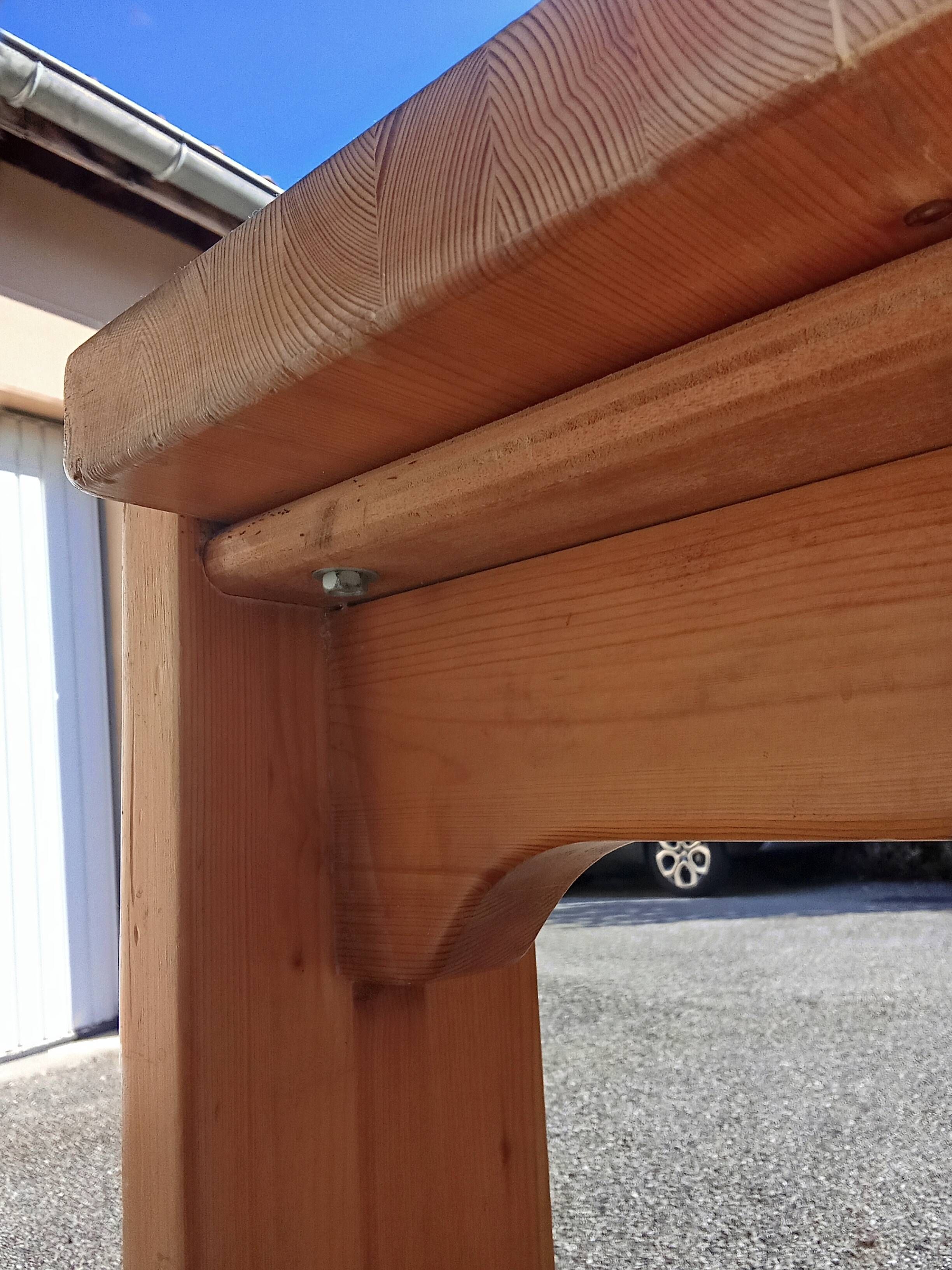 Brutalist style pine table from the 1970s.