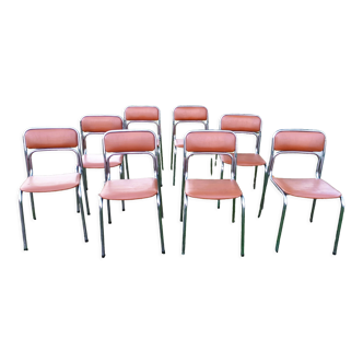 Set of 8 soudexvinyl chairs