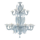 Mid-Century Modern Venetian Azure Style Murano Glass Chandelier With Leaves