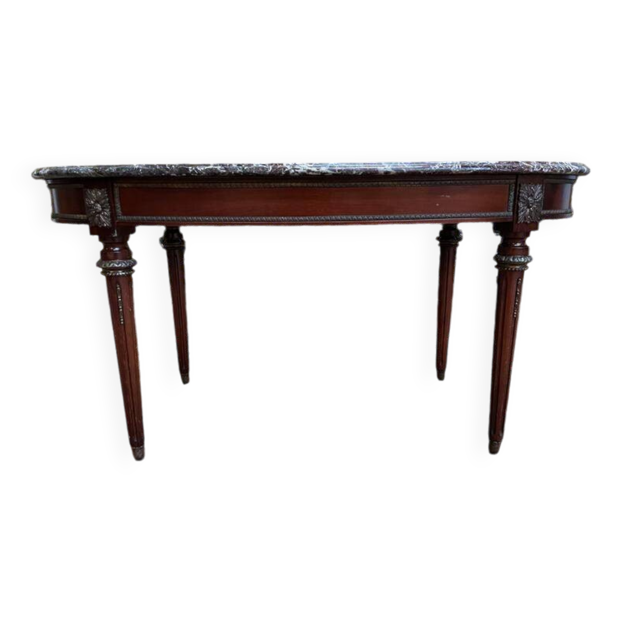 Louis XVI style oval marble coffee table