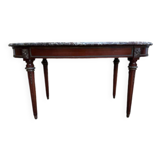 Louis XVI style oval marble coffee table