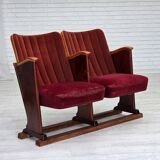 1950s, Danish theater armchairs, furniture velour, original condition.