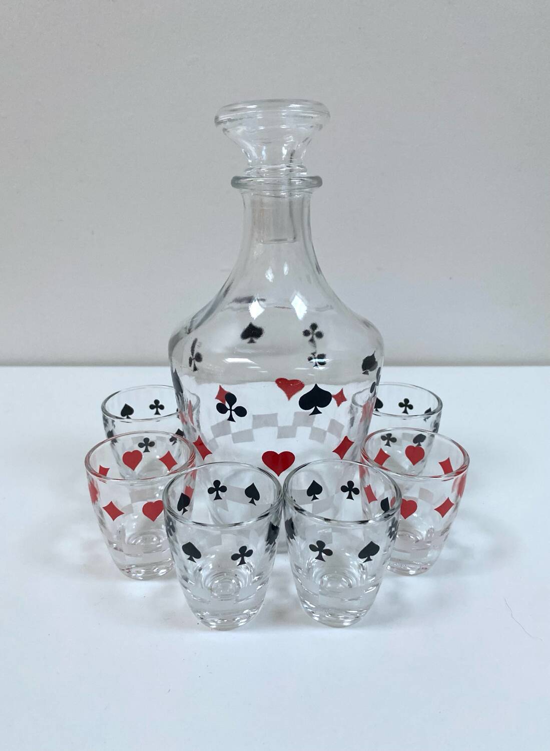 Carafe and 6 liqueur glasses, Arques Crystal Factory