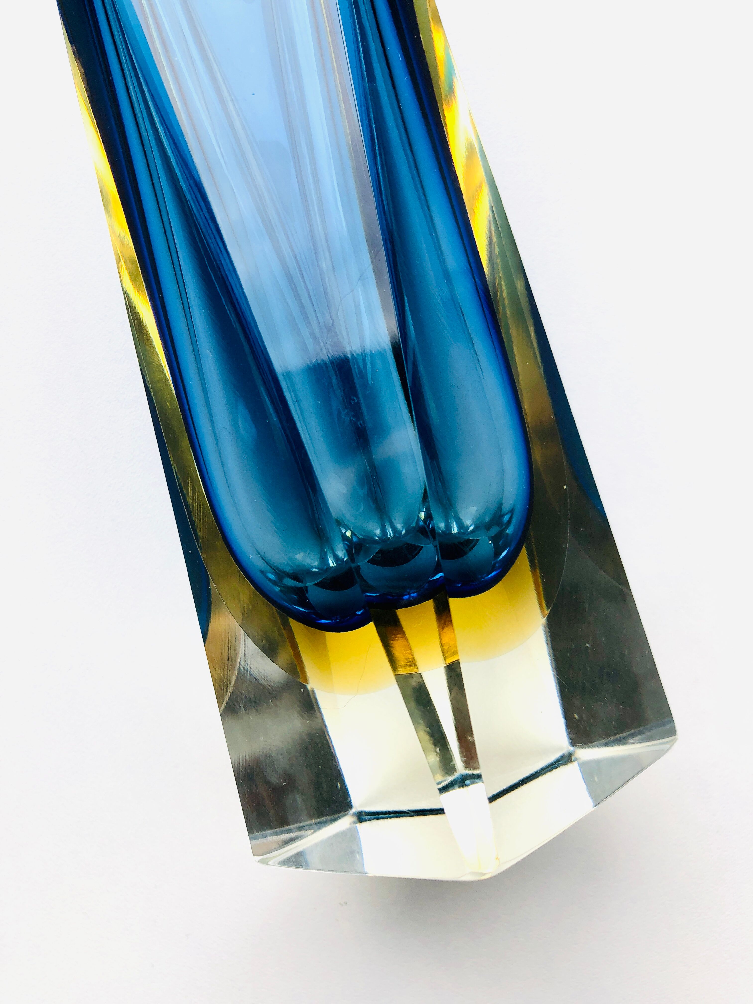 Vase Sommerso Murano design Luigi Mandruzzato, 60s