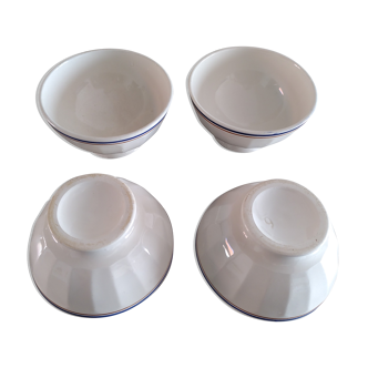 4 striped bowls in faience