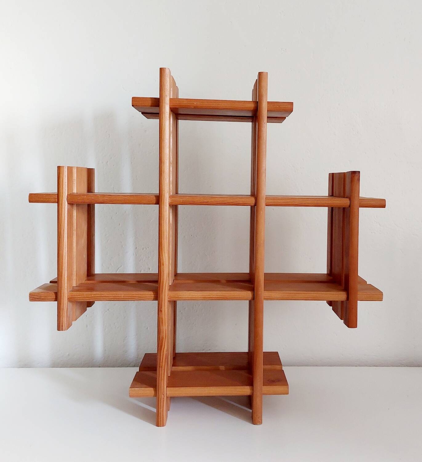 Vintage wooden cruciform shelf