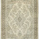 Handmade oriental unique 1980s 305 cm x 400 cm beige wool carpet