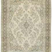 Handmade oriental unique 1980s 305 cm x 400 cm beige wool carpet
