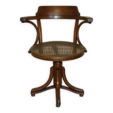 Fauteuil de bureau pivotant bergère antique Thonet modèle n°3