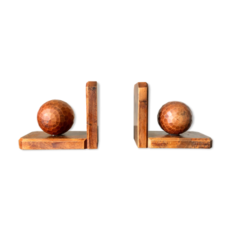 Pair of wooden ball book clamt
