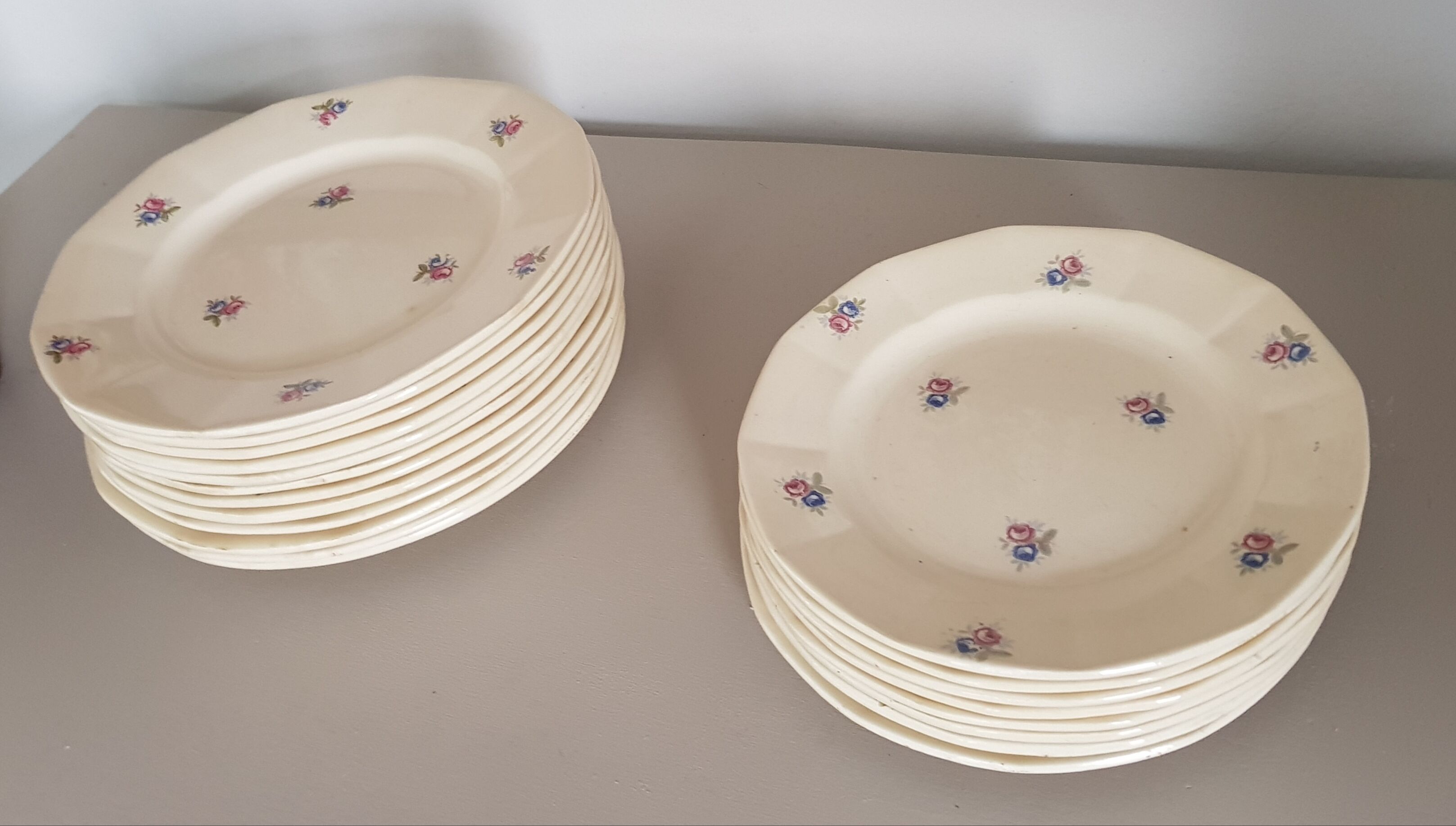 Set de 20 assiettes en faïence de Digoin Sarreguemines