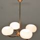 Arlus chandelier with 4 brass lights from the 50s/60s