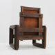Vintage sculptural leather armchair by Anacleto Spazzapan, Italy 1970s