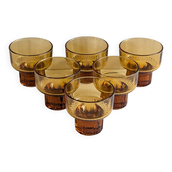 Tasses à café  verre ambré