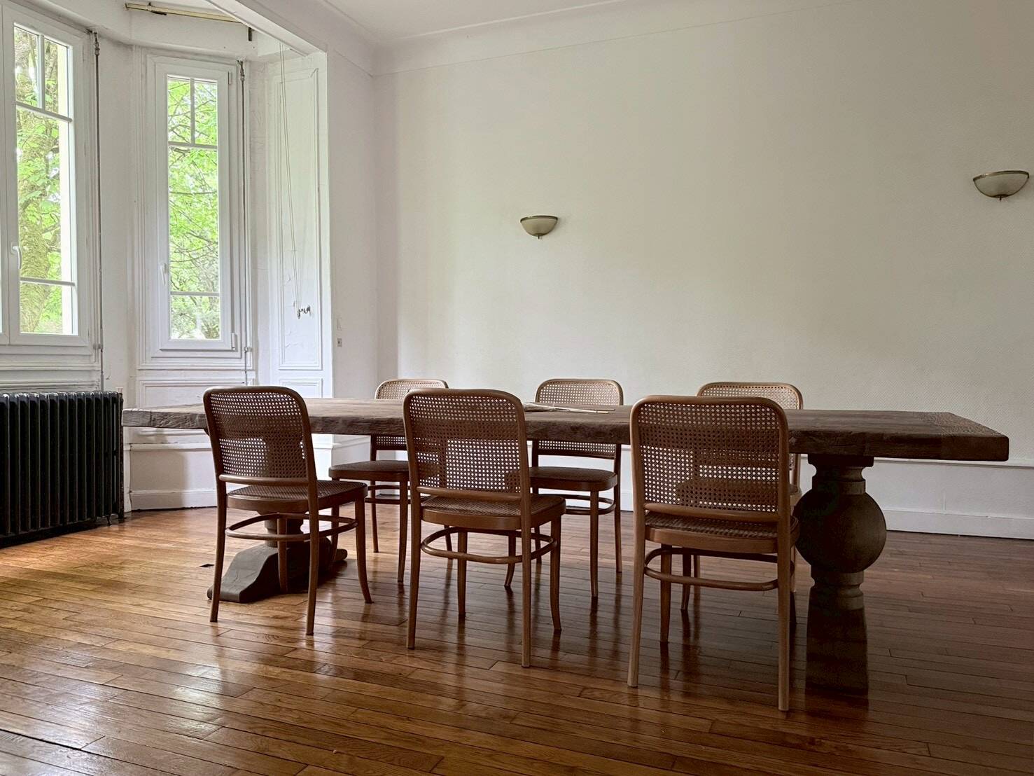 Monastery table - sun - in solid old oak - length 375 cm