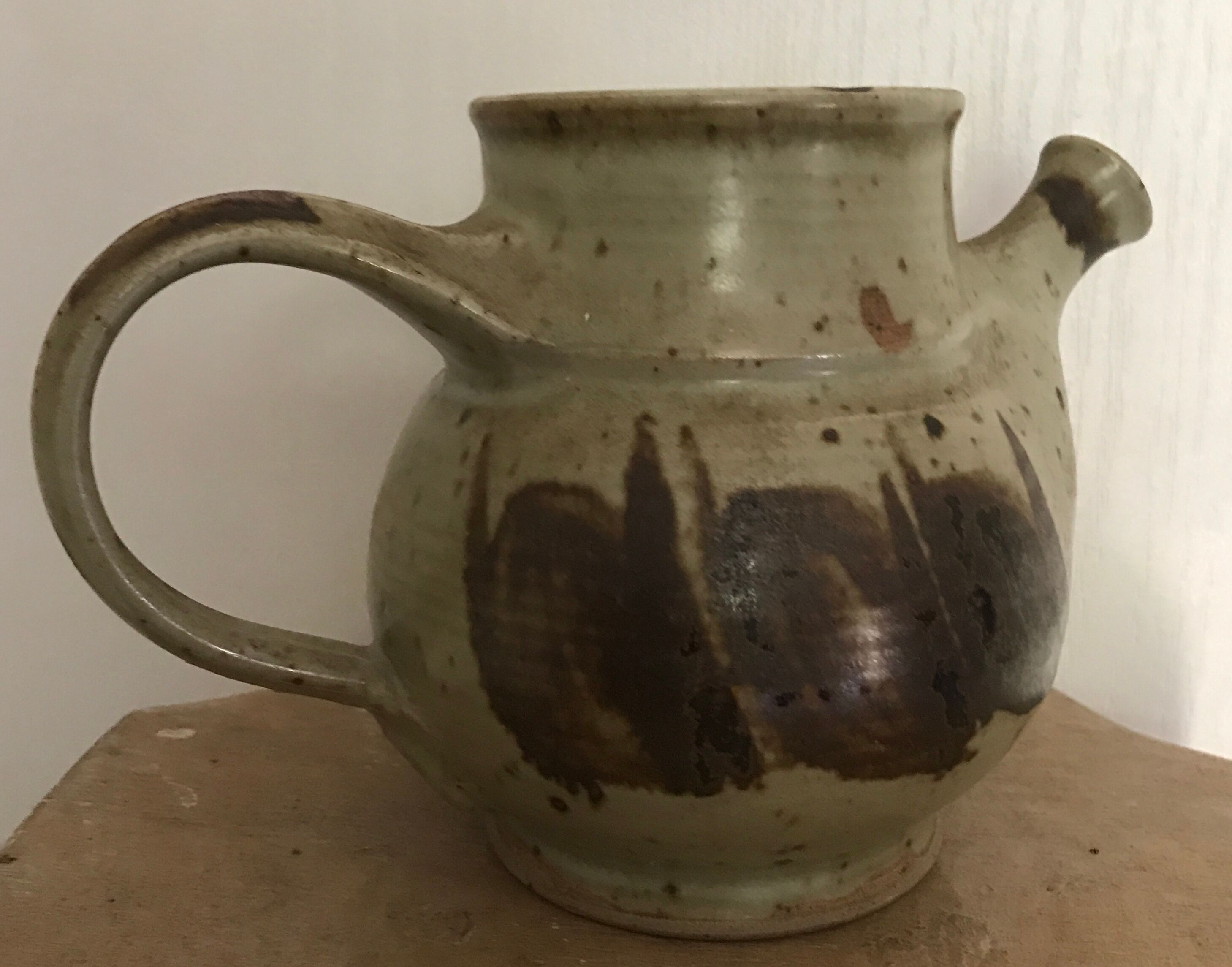 Pichet, porcelain stoneware pitcher, artistic decor, blanot pottery, signed and numbered