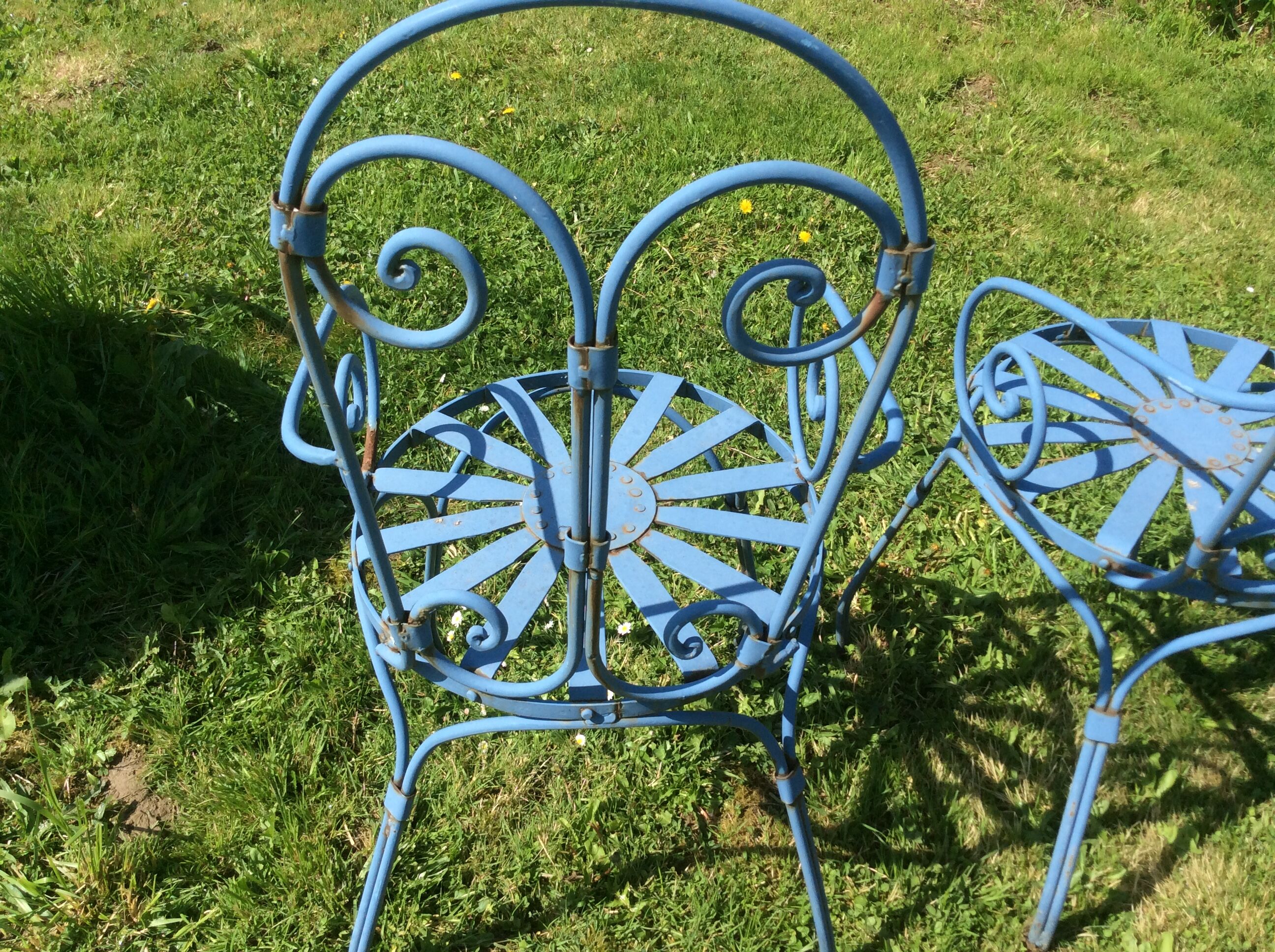 Vintage iron garden chairs