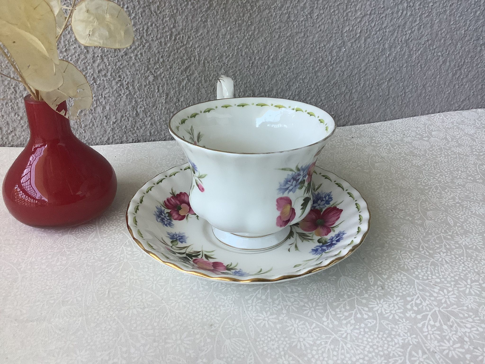 Royale Albert Flower of the month tea cups - Flower of the month August