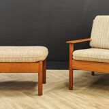 Mid century vintage armchair with footrest