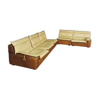 Leather sofa by Carlo Bartoli, 1970