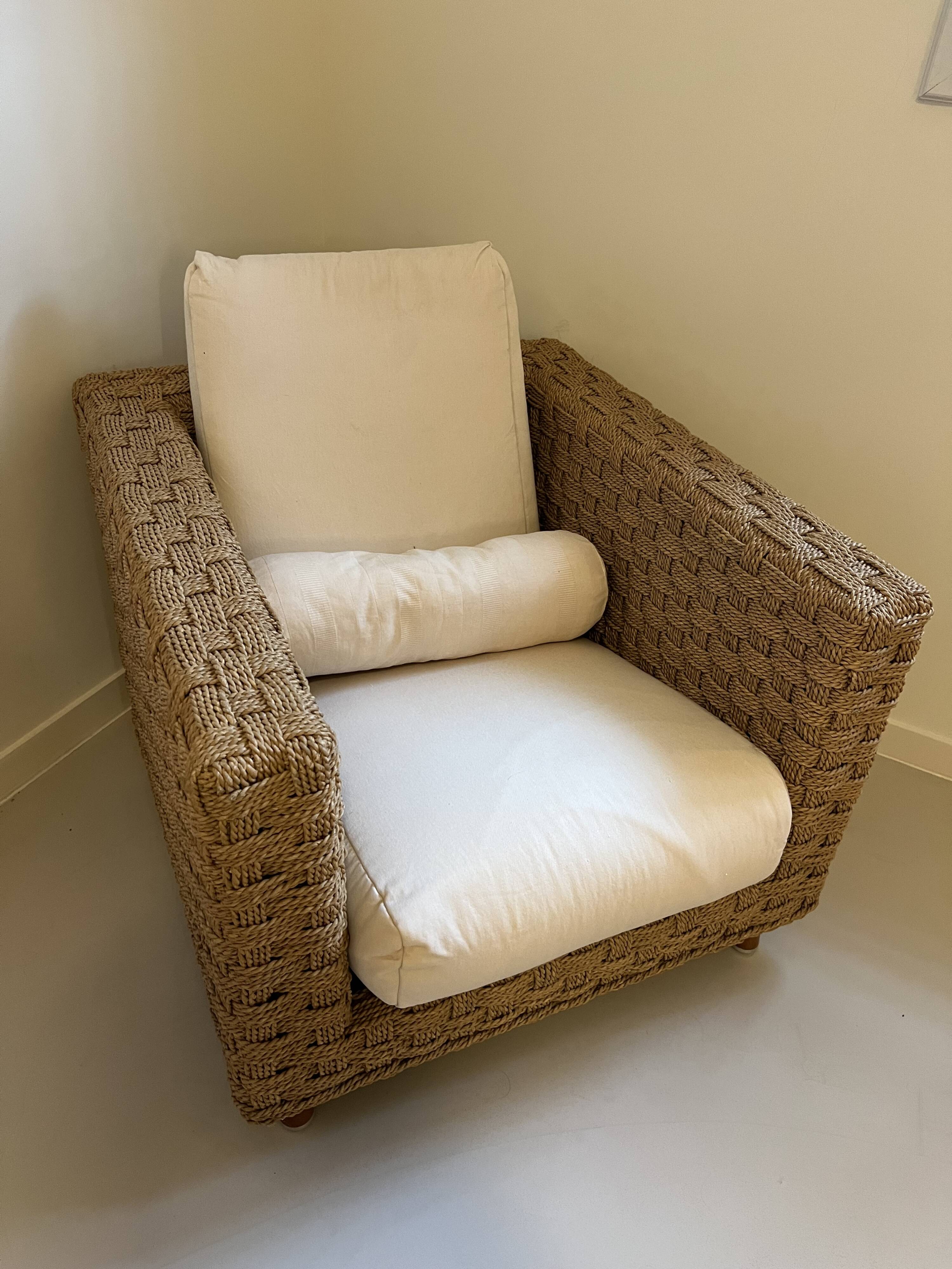 Wicky armchair in woven rope by Didier Gomez for Ligne Roset