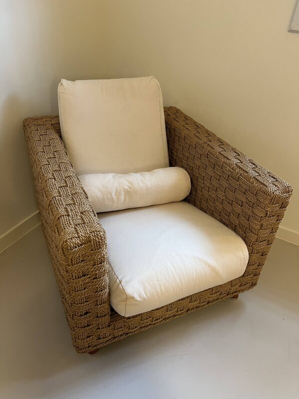 Fauteuil ''wicky'' en corde tressée par Didier Gomez pour Ligne Roset