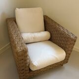 Wicky armchair in woven rope by Didier Gomez for Ligne Roset