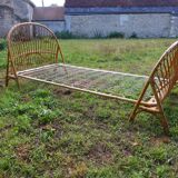 Vintage rattan bed 90X190