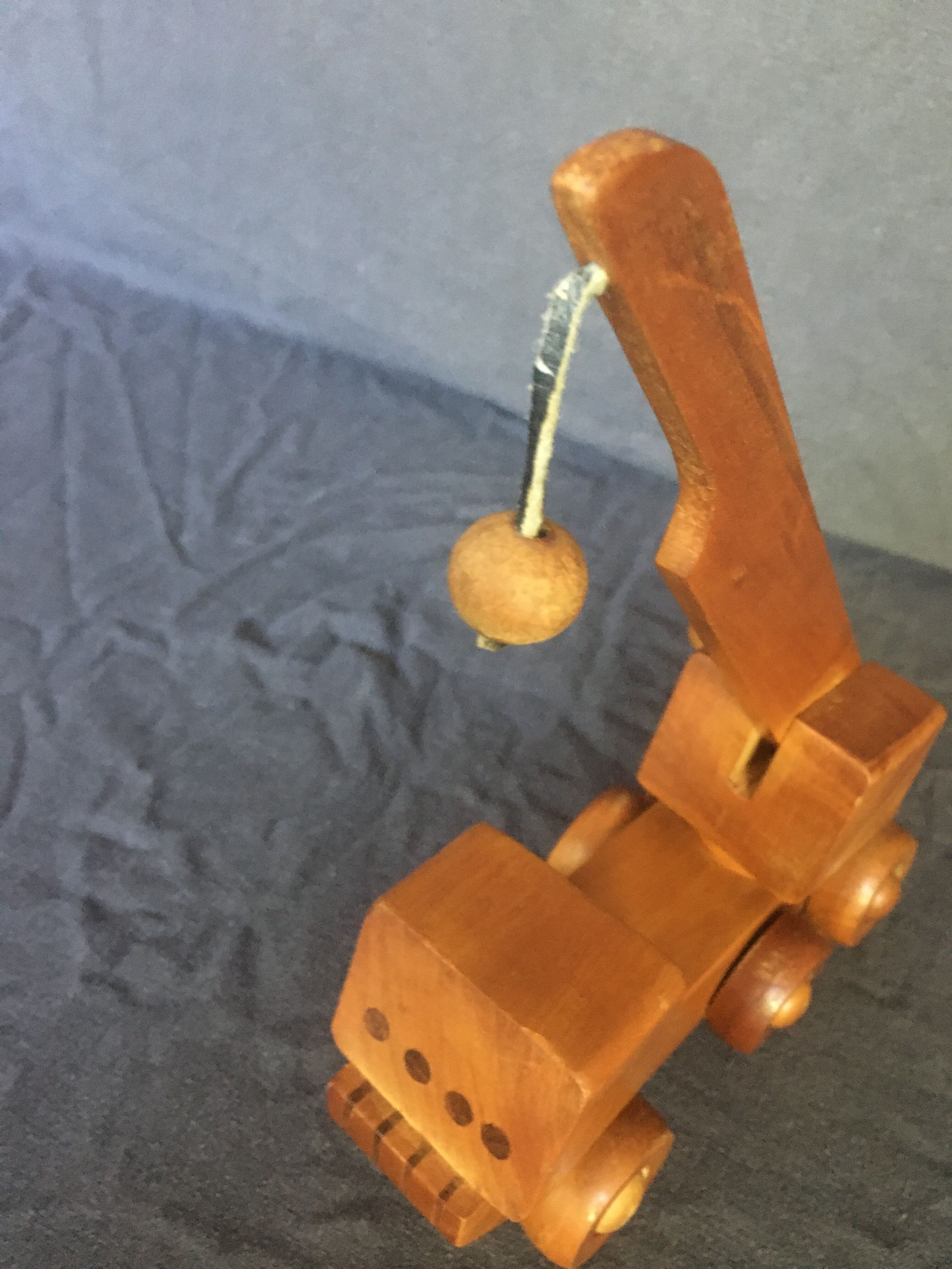 Toy wood truck vintage crane