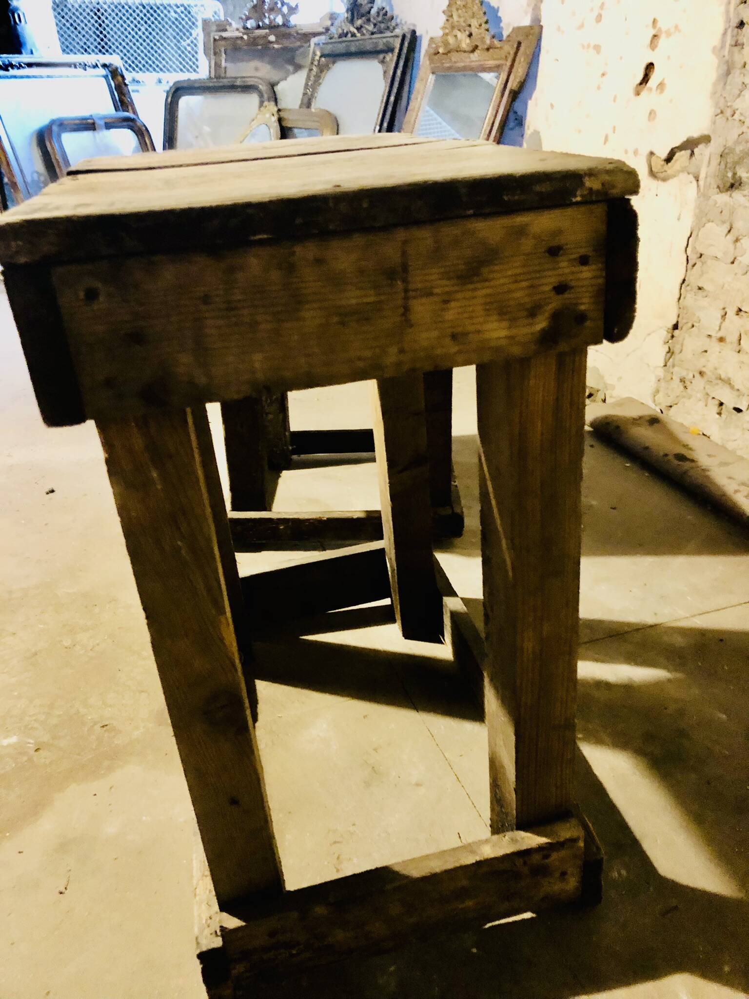 Set of 2 rustic coffee tables from the 1930s