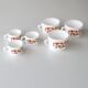 3 coffee cups and 3 lunch cups arcopal - vintage orange flower model
