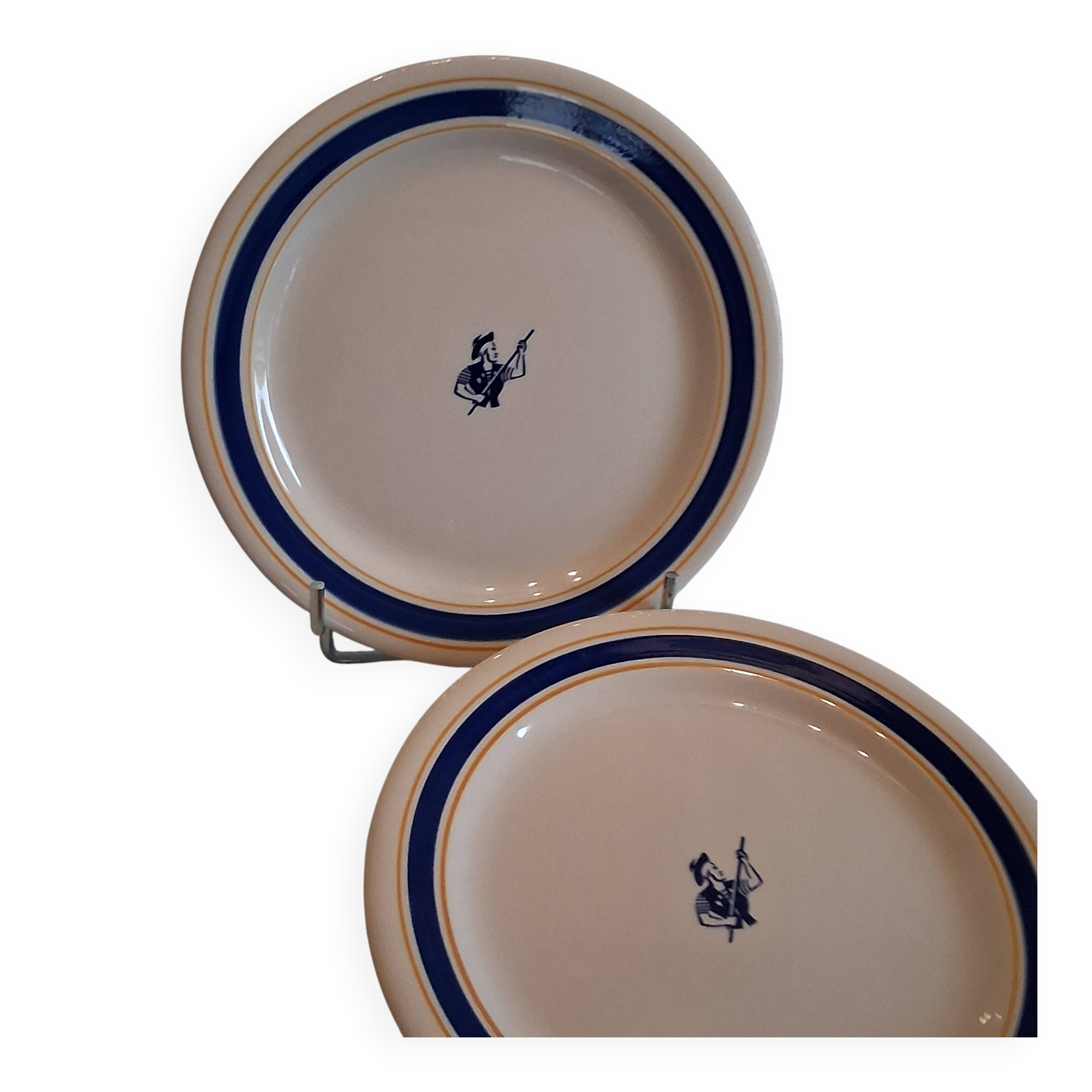 Set of 7 advertising plates from Gien "Gondolo" in good condition.
