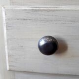 chest of drawers old wood (fir and plywood) 30s, three drawers, round buttons white metal pl