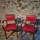 Pair of French Art Deco armchairs in beech, 1930s