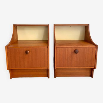 Pair of Scandinavian teak bedside tables