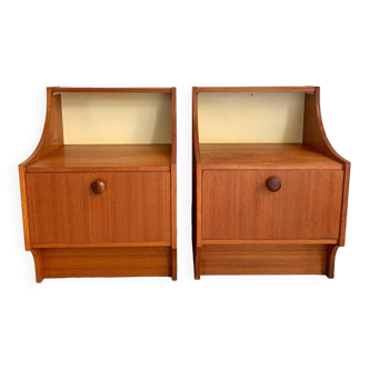 Pair of Scandinavian teak bedside tables