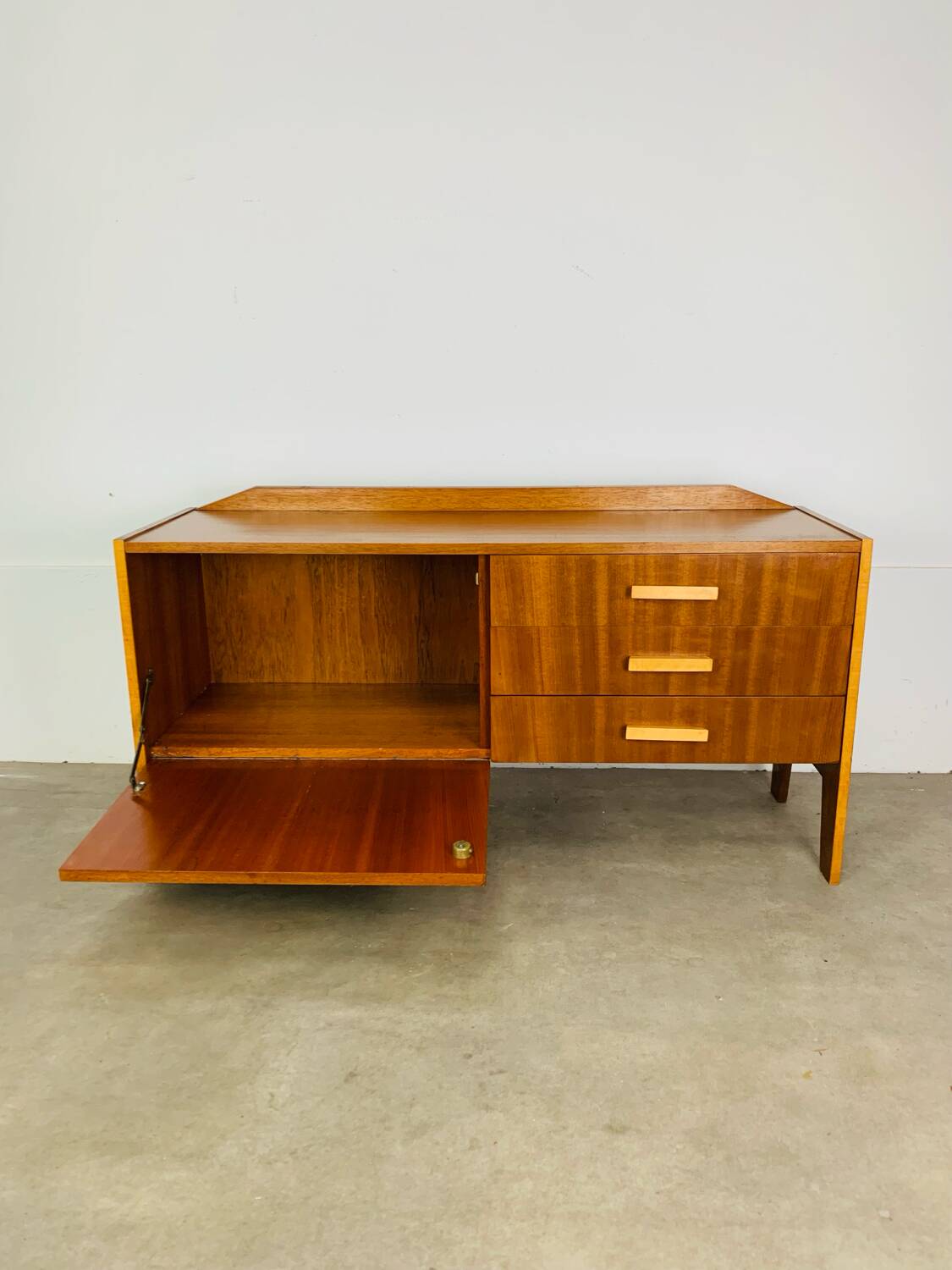 Teak TV unit in Scandinavian style, 1960s.