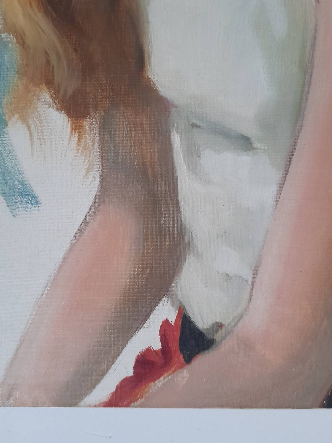 Portrait of a young girl oil on canvas by Meerbeeck