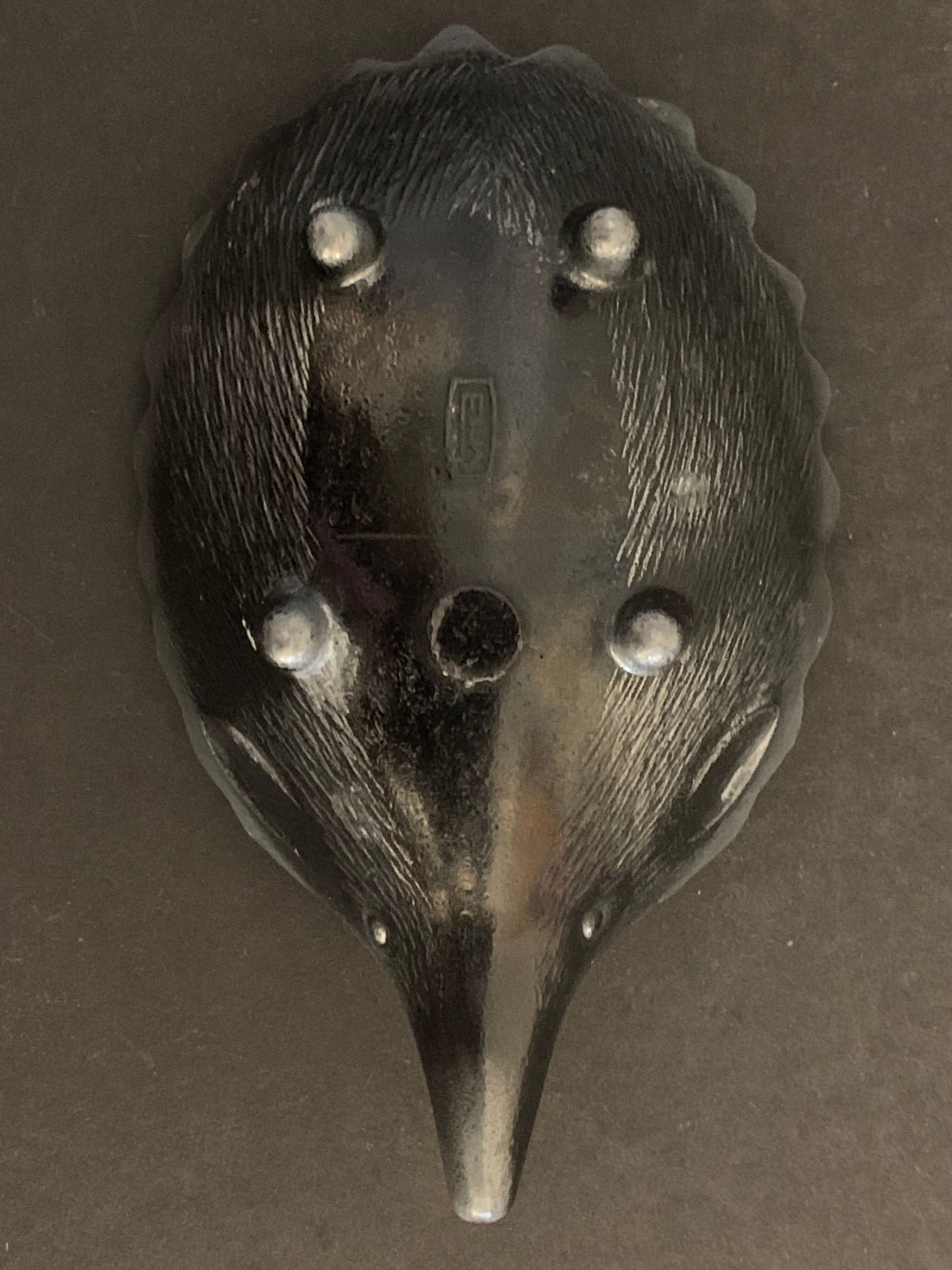 Ashtray 6 hedgehogs in bronze 1950