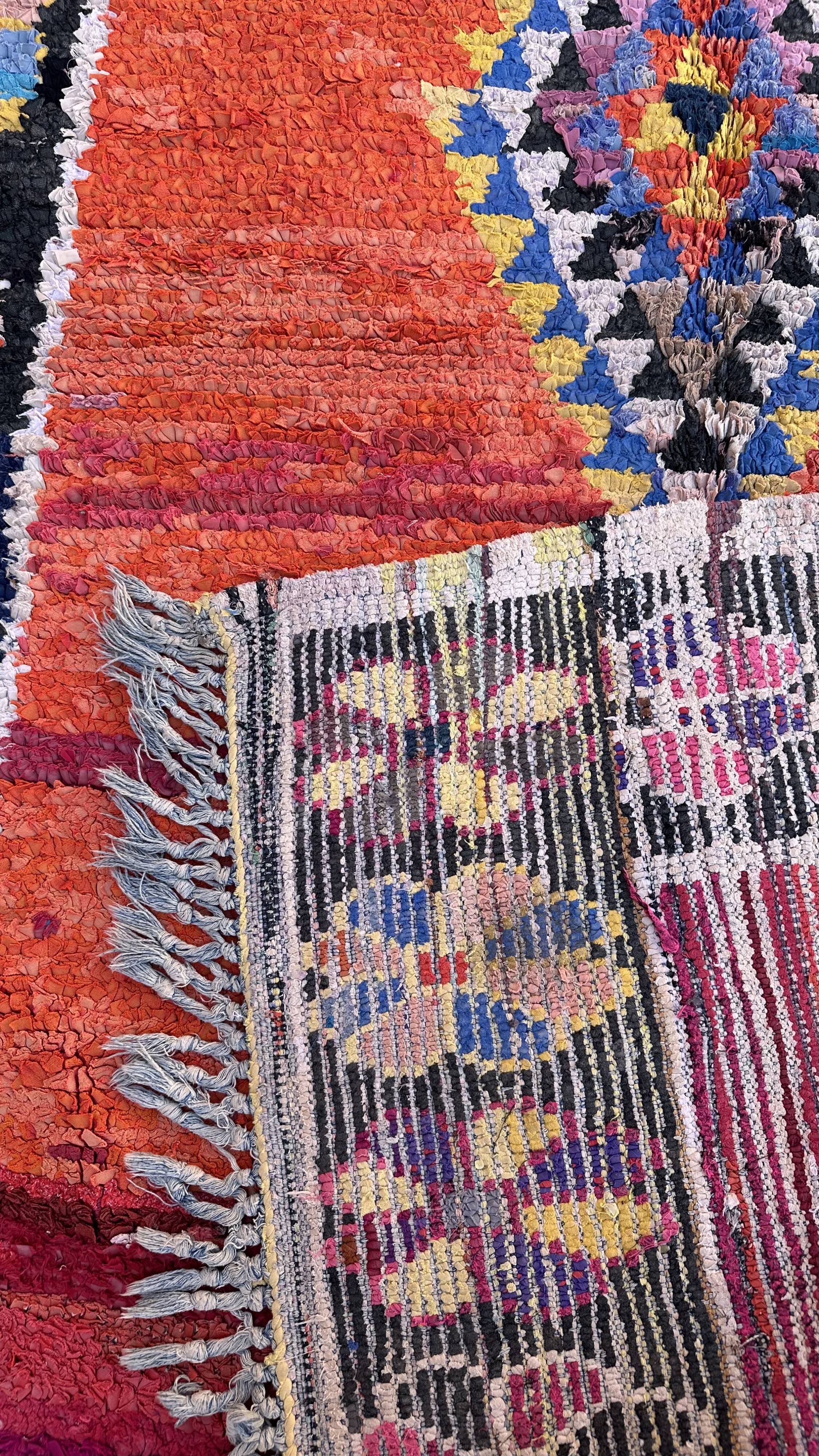 Moroccan carpet boucherouite colored - 139 x 207 cm