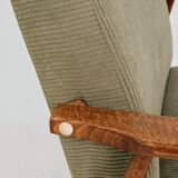 Scandinavian armchair khaki corduroy design by H.Lis 