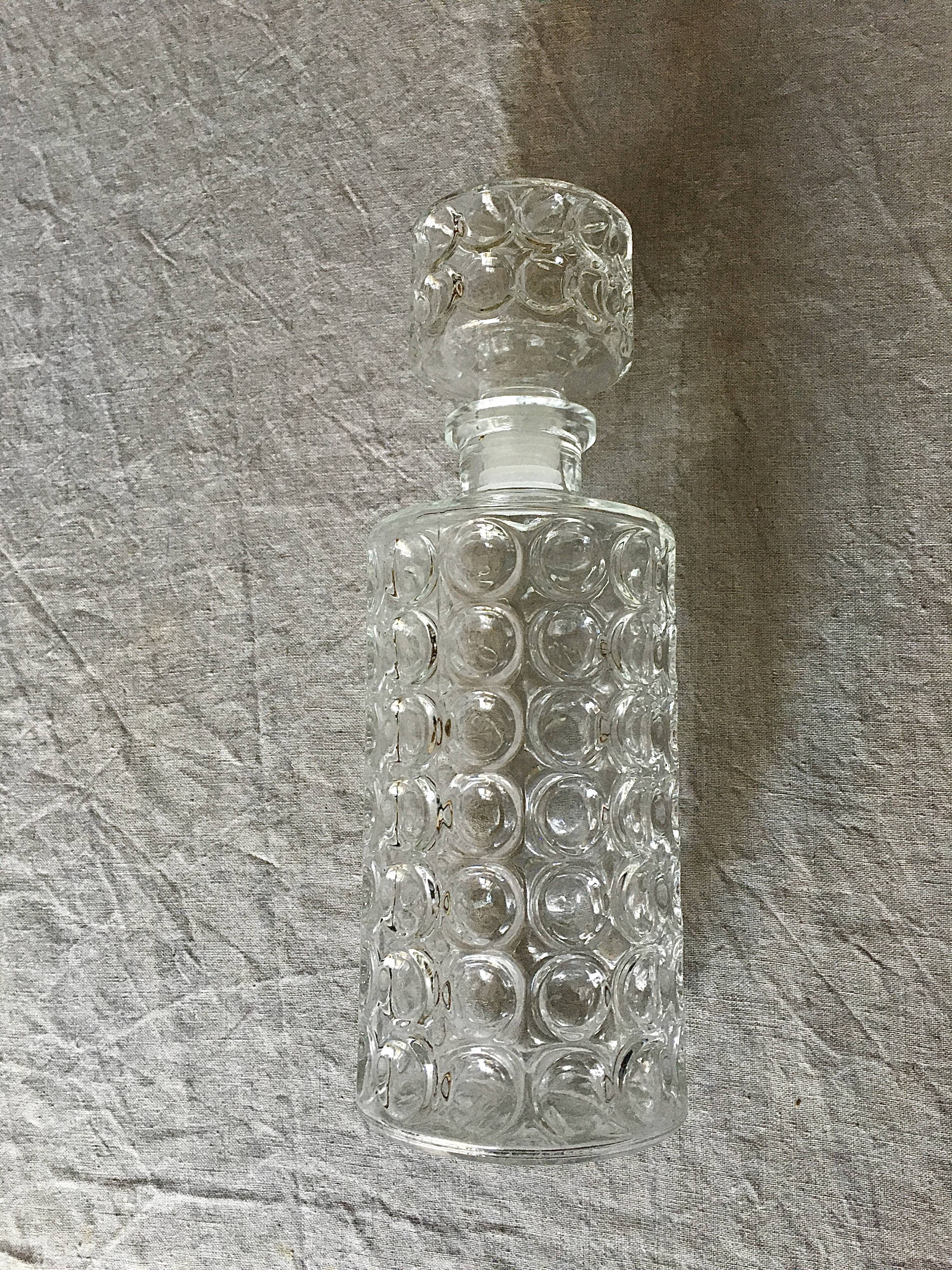 Vintage whisky carafe in transparent glass