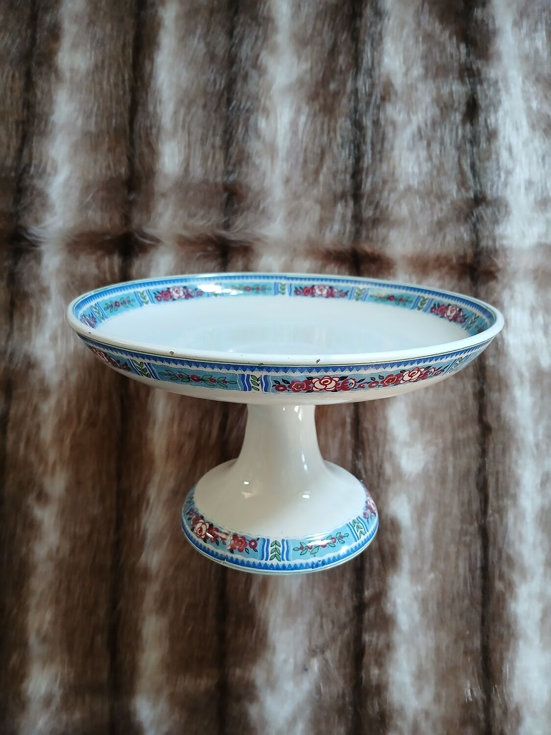Antique compote dish from Digoin and Sarreguemines