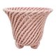 Small vintage handmade plant pot in pink woven ceramic