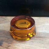 Amber glass ashtray