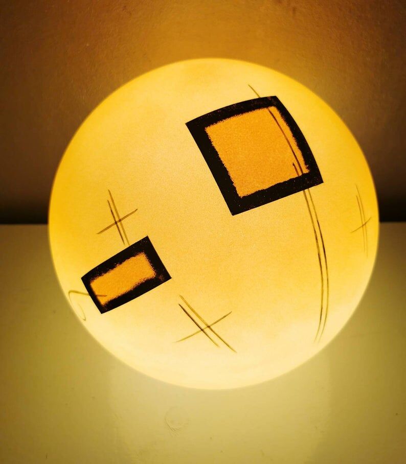 Glass globe lamp from the 1980s