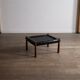 Percival Lafer MP-81 side table in black leather, Brazil 1970s
