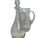 Tableware, faceted crystal carafe and pitcher, 20th century