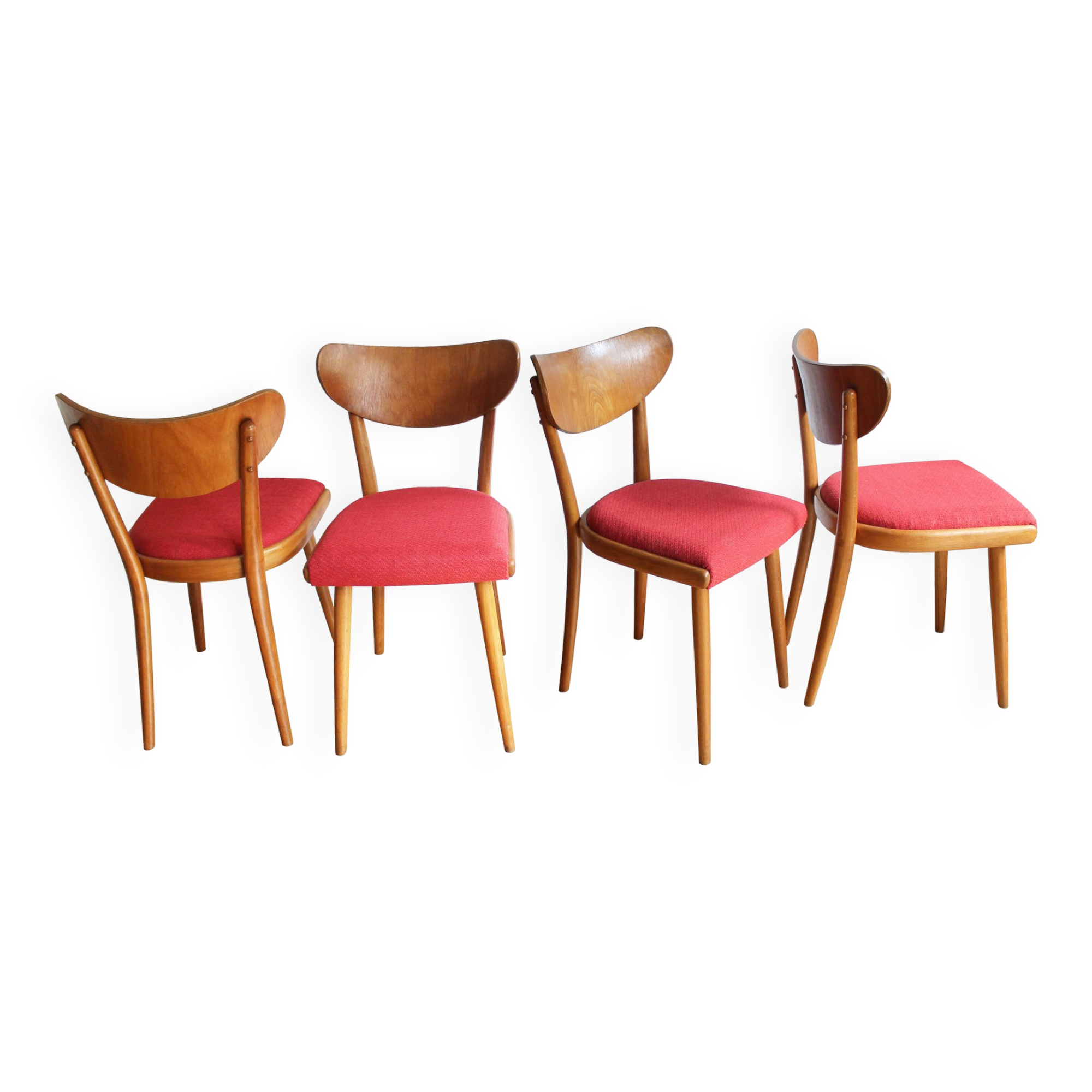 Set of Four 1950's Dining Chairs by Thonet