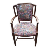 Rustic armchair with canvas tapestry 1900